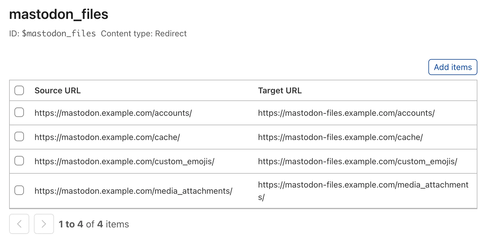 List of Source URLs and their new Target URLs as part of Bulk Redirects