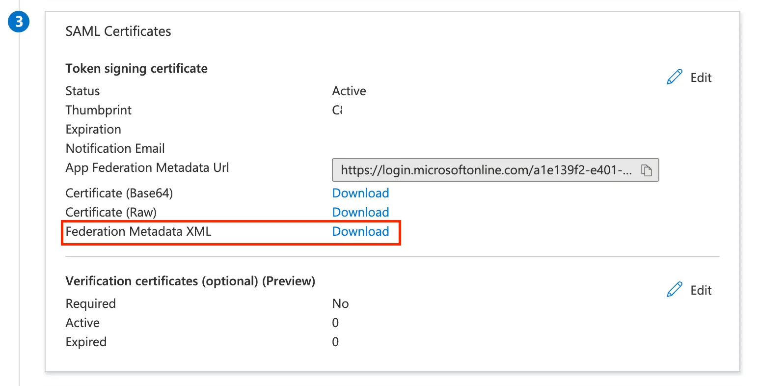 Download the Metadata XML information